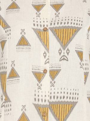 Printed A-Line Cotton Off white Kurta With Multiple Slit 6