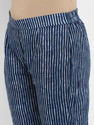 Shibori Print & Sequence Straight Cotton Blue Kurta,Pant & Dupatta 6