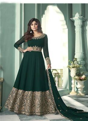 Green Zari Embroidered Anarkali Suit 1