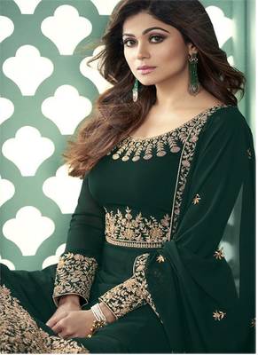 Green Zari Embroidered Anarkali Suit 2