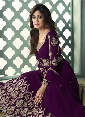 Purple Zari Embroidered Anarkali Suit 2