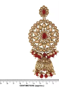Traditional Gold Plated With Stunning Antique Finish Kundan & Pearl Jhumka Earrings for Women