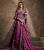 Plum embroidered silk salwar