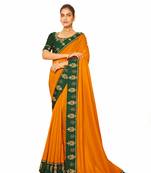 Designer Party Wear Crepe Silk With Heavy Thread And Lace Border Work Saree