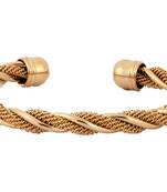 Wired Mesh 18K Gold Plated Free Size Cuff Kada Bracelet for Men