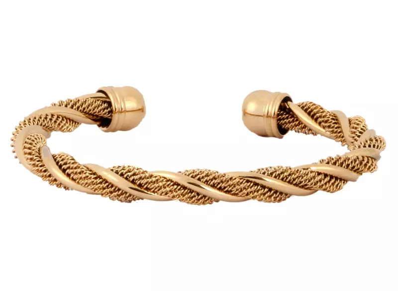 Wired Mesh 18K Gold Plated Free Size Cuff Kada Bracelet for Men