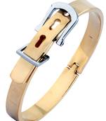 Watch Buckle Style Free Size Stainless Steel Kada Bracelet for Men