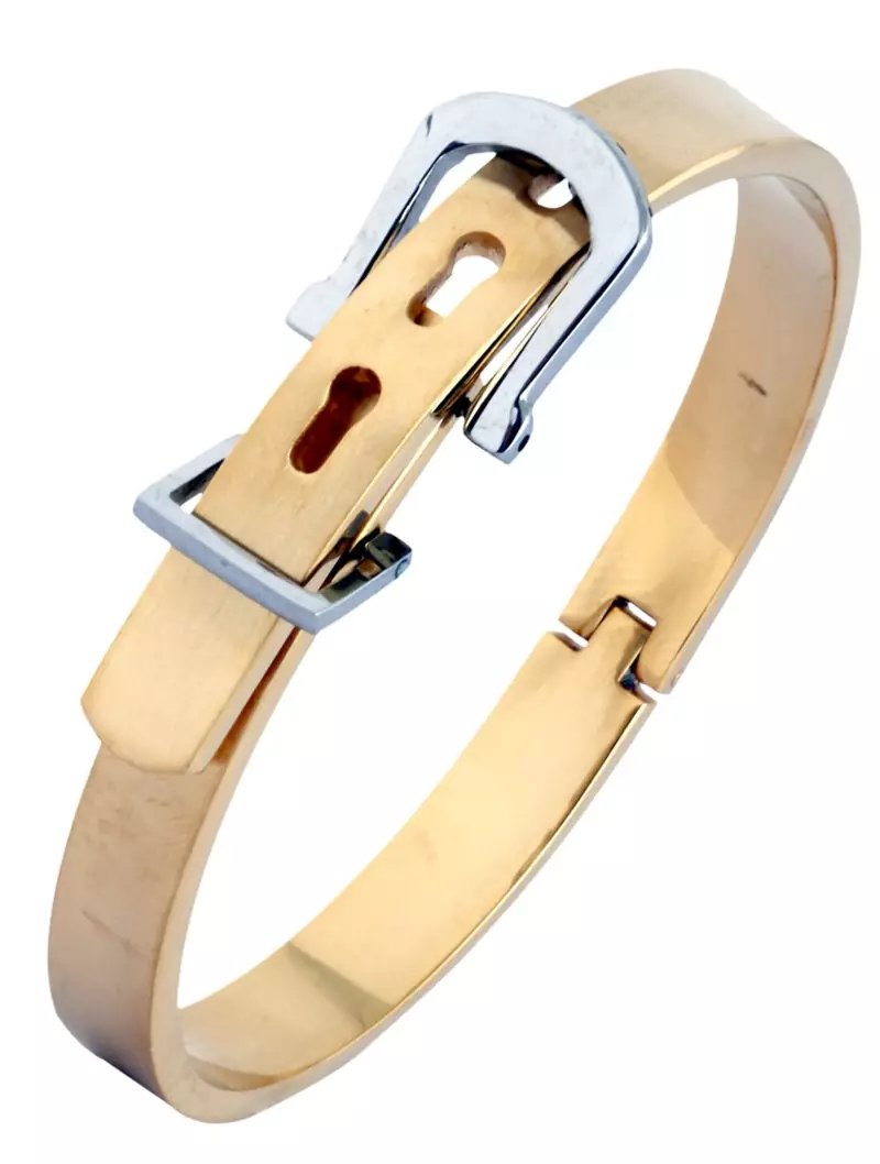 Watch Buckle Style Free Size Stainless Steel Kada Bracelet for Men