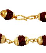 Rudraksh Beads 22K Gold Plated Brass Bracelet for Men