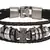 Funky Biker Cross Vintage Black Genuine Leather Strand Bracelet for Men