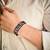 Funky Biker Cross Vintage Black Genuine Leather Strand Bracelet for Men