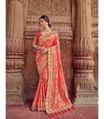 Peach bridal sarees