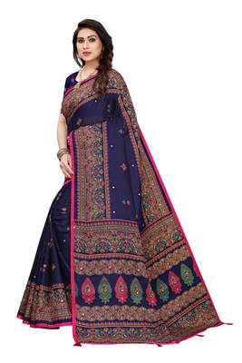 Blue Art Silk   Embroidered    Saree With Blouse For Women 2