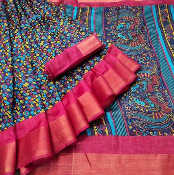 Black Art Silk Floral Printed Saree With Blouse 6
