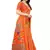Orange Art Silk Floral Printed Saree With Blouse