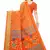 Orange Art Silk Floral Printed Saree With Blouse