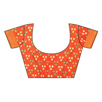 Orange Art Silk Floral Printed Saree With Blouse 5