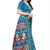 Blue Art Silk Floral Printed Saree With Blouse