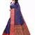 Blue Art Silk Floral Printed Saree With Blouse