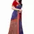 Blue Art Silk Floral Printed Saree With Blouse