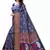 Blue Art Silk Floral Printed Saree With Blouse