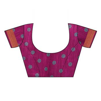 Purple Art Silk Floral Printed Saree With Blouse 6