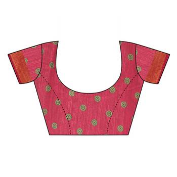 Pink Art Silk Floral Printed Saree With Blouse 6