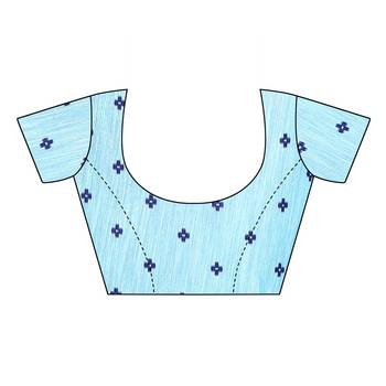 Blue Art Silk Floral Printed Saree With Blouse 5