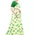 Cream Saree With Green Floral Print Art Silk Saree With Blouse