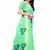 Green Art Silk Floral Printed Saree With Blouse