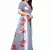 Grey & Red Art Silk Floral Print Saree With Blouse