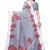 Grey & Red Art Silk Floral Print Saree With Blouse