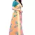 Orange & Pink Art Silk Floral Print Saree With Blouse