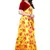 Yellow Saree With Red Floral Print Art Silk Saree With Blouse