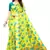 Yellow Saree With Blue Floral Print Art Silk Saree With Blouse