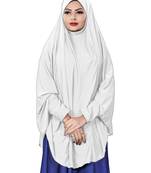 Justkartit Stitched Jersey Stretchable Islamic Chaderi Hijab With Veil And Sleeves
