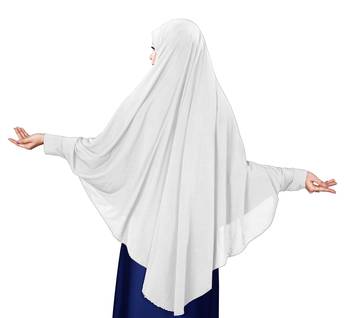 Justkartit Stitched Jersey Stretchable Islamic Chaderi Hijab With Veil And Sleeves 5