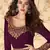 Wine Slit Style Zari Embroidered Anarkali Pant Suit