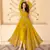 Yellow Slit Style Zari Embroidered Anarkali Pant Suit