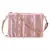 Anekaant Glid Dusty Pink & Multi Striped Sequined Cotton Handloom & Leatherette Sling Bag