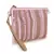 Anekaant Glid Dusty Pink & Multi Striped Sequined Cotton Handloom & Leatherette Sling Bag