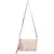 Anekaant Glid Natural & Pink Striped Sequined Cotton Handloom & Leatherette Sling Bag