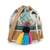Anekaant Droopy Natural, Brown & Multi Greek Key Textured Polycotton Jacquard & Leatherette Sling Bag