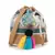 Anekaant Droopy Natural, Brown & Multi Greek Key Textured Polycotton Jacquard & Leatherette Sling Bag