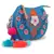 Anekaant Verdant True Blue & Multi Floral Embroidered Cotton Canvas & Leatherette Sling Bag