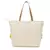Anekaant Droopy Natural & Multi Greek Key Textured Polycotton Jacquard & Leatherette Tote Bag