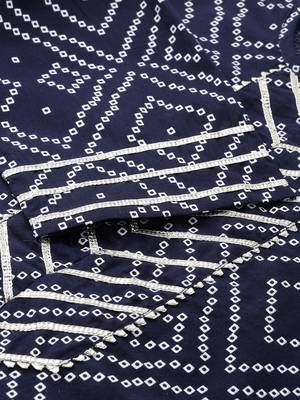 Navy-blue printed cotton cotton-kurtis 5