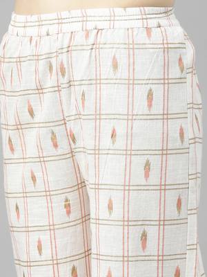 Light-pink printed cotton cotton-kurtis 5