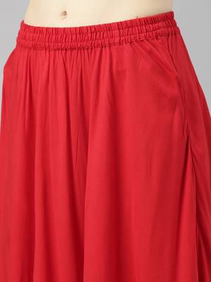 Red Printed Rayon Ethnic-Kurtis 5