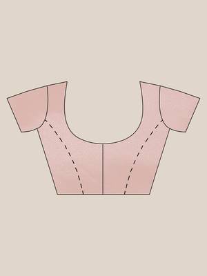 Baby pink printed organza saree with blouse 2